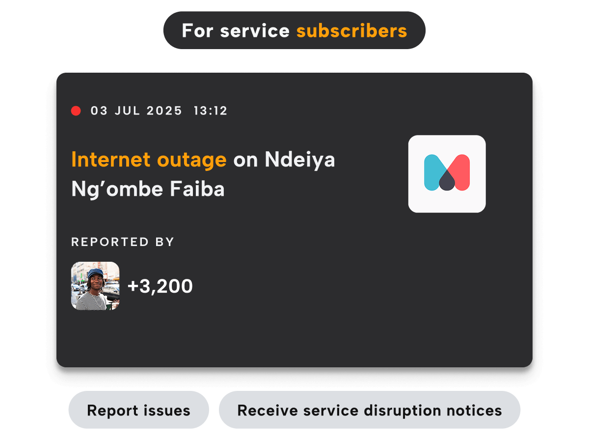Grid status and updates: Report service issues and receive service notices